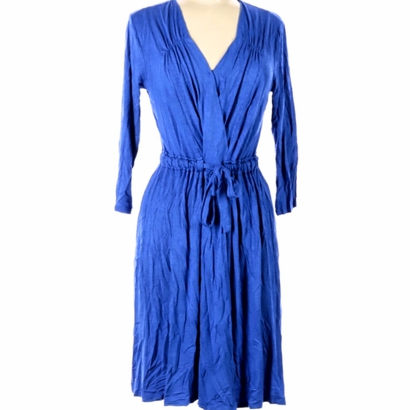 👗Jones New York Knee Length Dress Long Sleeve and Tie Waist - Picture 2 of 7